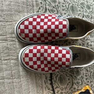 Vans Red Checkered Slip-On Shoes